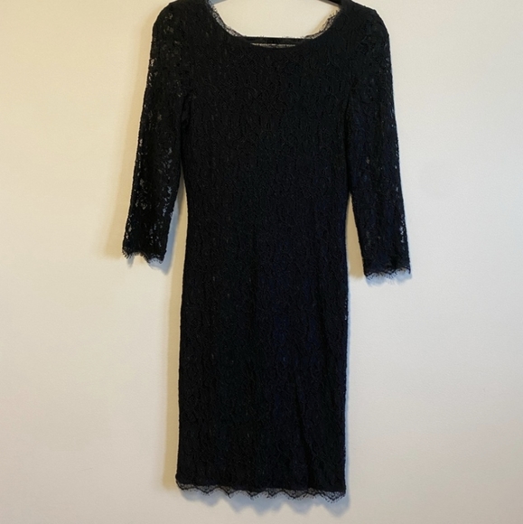 Aritzia Babaton Rafael Dress - Boat Neck, V-Back, Black Lace Dress - Picture 5 of 8